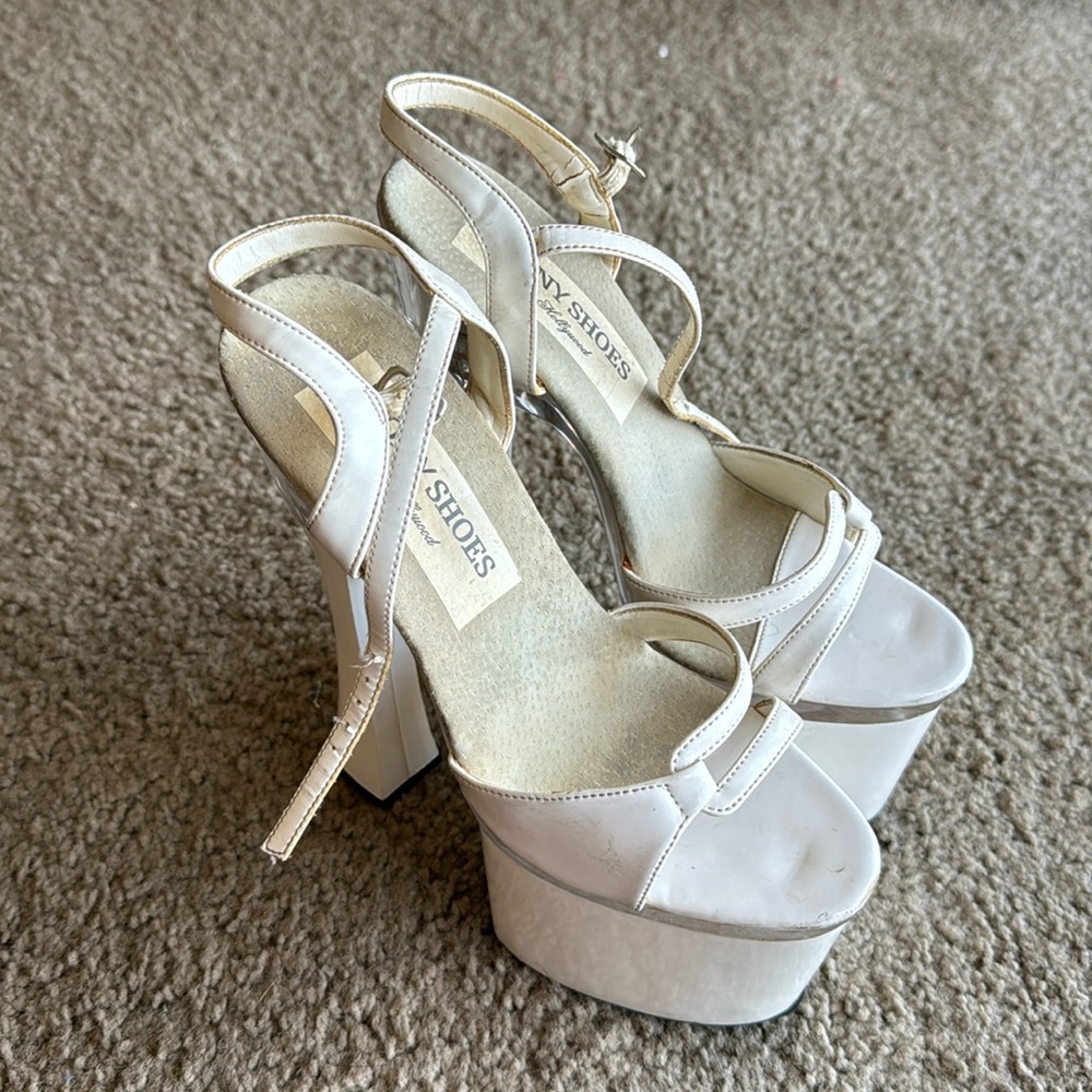 White exotic wear heels